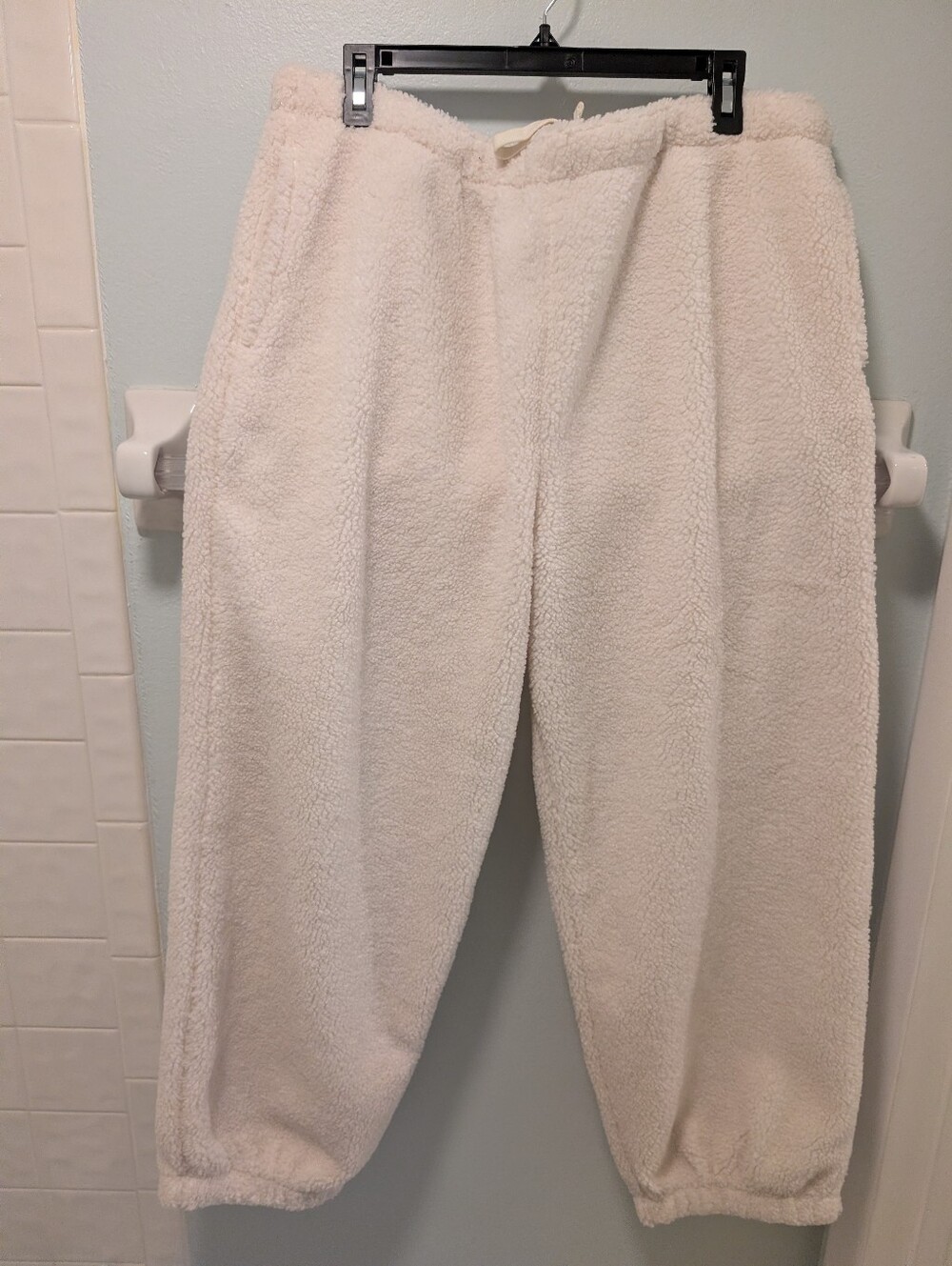 American Eagle Cozy Women's Sherpa Jogger Pants - Cream